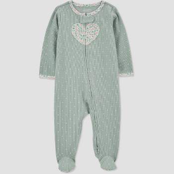 Carter's Just One You®️ Baby Girls' Heart Footed Pajama - Green