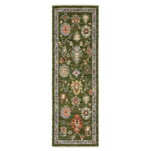 Oriental Weavers Lucca 2863E Green / Multi Indoor Area Rug - 2' x 6' - 1 of 4