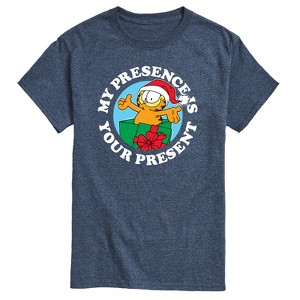 Men's - Garfield - My Presence Is Your Present Christmas Short Sleeve Graphic T-Shirt - 1 of 4