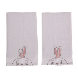 Transpac Cotton 27" White Easter Embroidered Dottie Tea Towels Set of 2 - 1 of 2