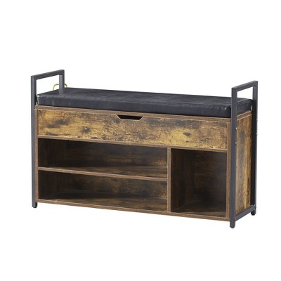 NicBex Shoe Rack Bench Shoe Storage Organizer with Lift Top Storage Box 2 Tier Industrial Shoe Rack Shoe Cabinet for Entryway