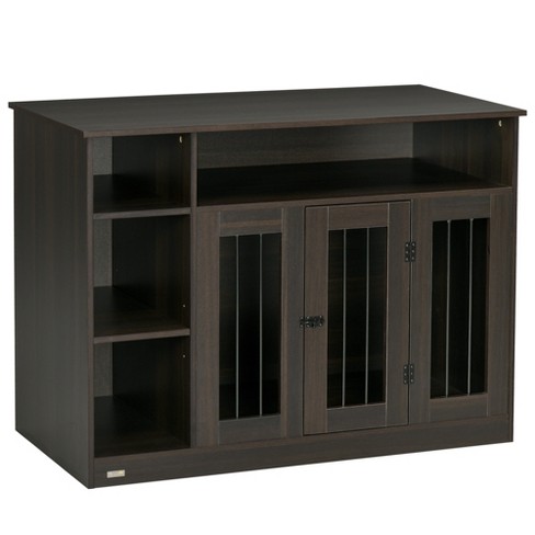 Entertainment Center Dog Kennel TV Stand Double Barn Door Dog Crates Media  Console 