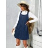 Women's Sleeveless Casual Denim Dress Crewneck Vintage Loose Jean Overall Dress with Pockets - 3 of 4