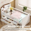 KWPZQEB Twin Bed Frames for Kids, Wooden Bed Frame with Guardrail, Ladder and 4 Drawers, Wood Headboard with Storage Shelves, Easy Assembly - 4 of 4