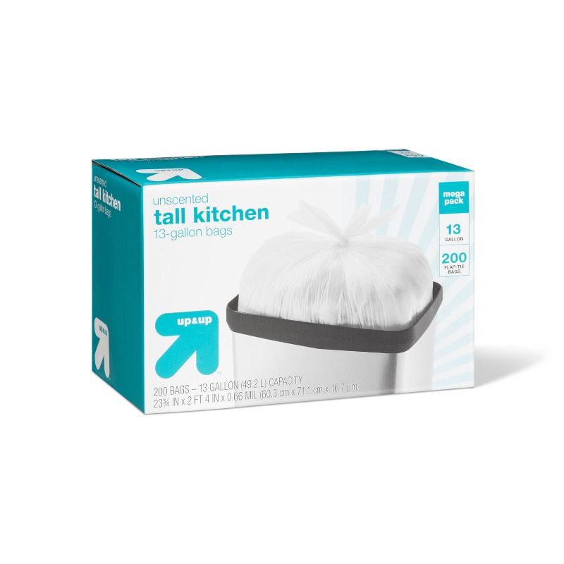 Tall Kitchen Flap-Tie Trash Bags - 13 Gallon - up & up™, 3 of 4
