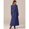 INSPIRE CHIC Women's Crewneck Lantern Long Sleeves A-Line Pleated Chiffon Maxi Formal Dress - 4 of 4