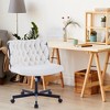 COZONY Cross Leg Desk Chair with Wheels, Wide Seat Armless Swivel Office Chair, Modern Vanity Makeup Chair, Comfy Computer Task Chair for Home Office - 3 of 4