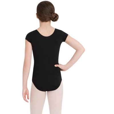 Capezio Black Team Basics Short Sleeve Leotard Girls Intermediate