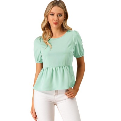 INSPIRE CHIC Women's Casual Lightweight Loose Short Sleeve Peplum Top Shirts