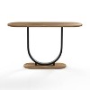 miBasics 47" Earthgift Industrial U Shaped Sofa Table: Steel Pedestal, Wood Veneer - 3 of 4
