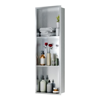 Shower Niche 12X36 Inch, Stainless Steel, Storage for Shower Wall, No Tile Needed Recessed Design, Rectangle Recessed, Shower Installation Kits