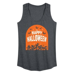 Women's - Disney - Happy Halloween Tombstone Graphic Racerback Tank - 1 of 4