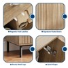 63" Fluted Storage Cabinets, Sideboard Buffet Cabinet with 4 Doors, Adjustable Shelves and Metal Legs, Credenza, Console Table Entryway Cabinets - 3 of 4