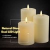 LumiPur 3pk Essentials Natural Glow Flameless Flickering Wax Pillar LED Candles Linen White - 4 of 4