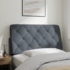 vidaXL Velvet Headboard Cushion-Dark Gray, Decorative Pillow Back, Hanging Design, Diamond Detail, Bedroom Comfort-40.2"x18.9" - 4 of 4