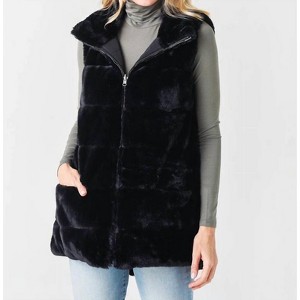 Women's Fur Love Long Reversible Vest - Dylan - 1 of 4