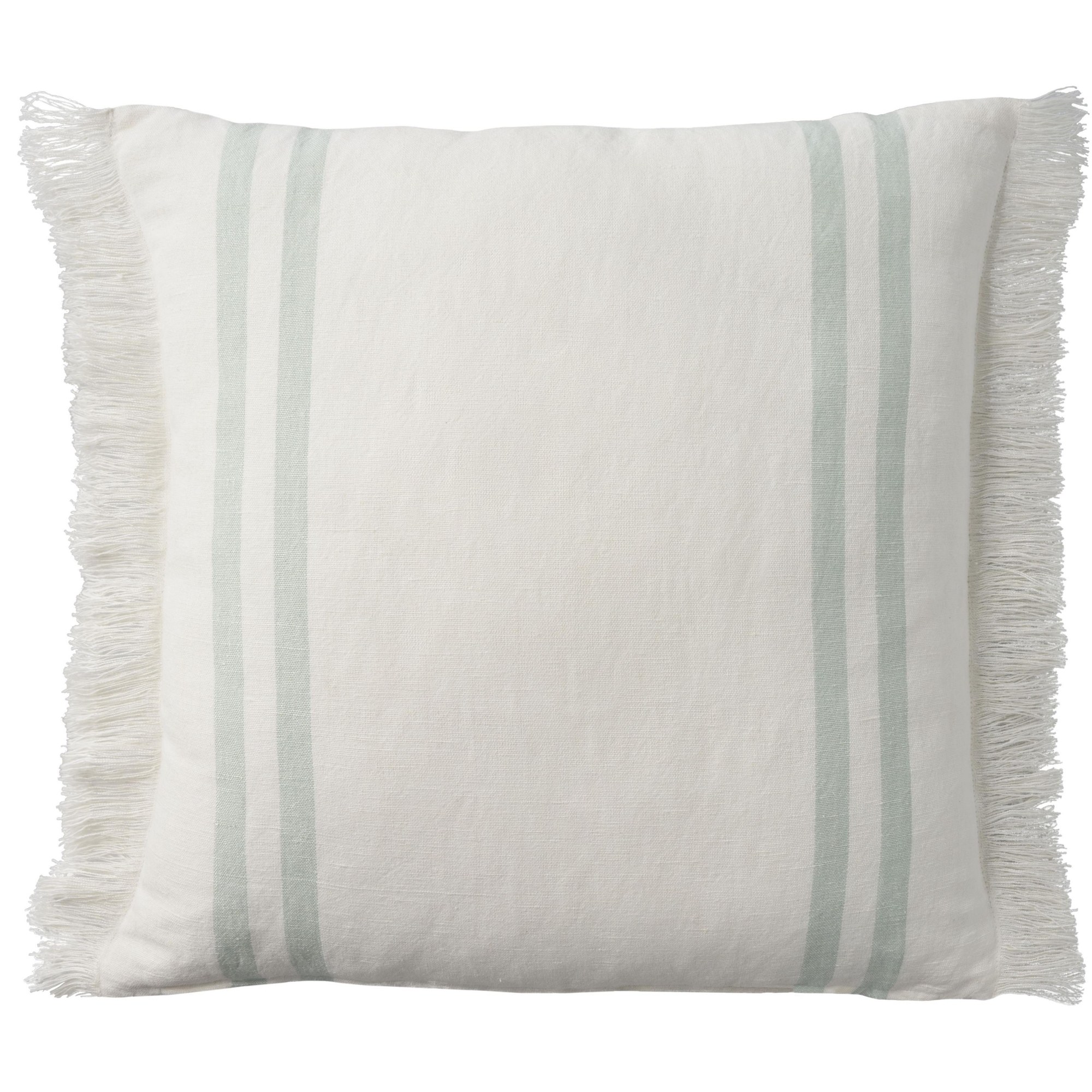 Mina Victory Lifestyle Cotton Linen Stripes Indoor Throw Pillow Sage 20" x 20"
