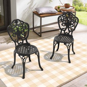 Ergonomically Designed Outdoor Chairs - Rustproof and Durable, Ideal for Patio and Garden (Set of 2) - 1 of 4
