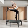 VEVOR Foldable Mini Trampoline, 40 Inch Fitness Rebounder, Max Load 330lbs Exercise Trampoline with 4 Level Height Adjustable Foam Handle - 2 of 4