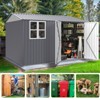 114"8X10FT Outdoor Storage Shed with Thickened Galvanized Steel,with Sloped Roof & Double Lockable Door - 2 of 4