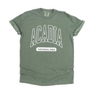Simply Sage Market Women's Arcadia National Park Varsity Short Sleeve Garment Dyed Tee - 1 of 4