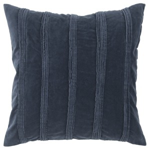 HomeRoots 22" Navy Textural Striped Throw Pillow - 1 of 4
