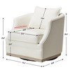 KINWELL 31" Wide Linen Fabric Upholstered Swivel Barrel Chair - 3 of 4