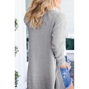 Imily Bela Women's Long-Sleeve Cardigan Sweater, Long Solid Color Knit Casual Jacket with Pockets - 1 of 3