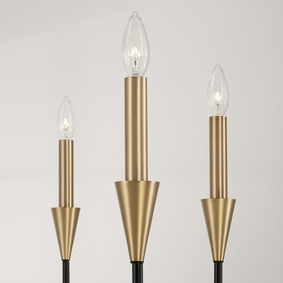 Avant Aged Brass and Black 6-Light Candle Chandelier