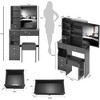 NicBex Makeup Vanity Desk with Left Drawers & Cushioned Stool,Wood Makeup Table with Sliding Mirror for Bedroom - 3 of 4
