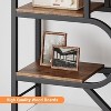 COUCHETA 82" Tall 6-Tier Arched Bookcase - Rustic Wood & Metal Open Shelf Storage Organizer for Living Room, Bedroom, Home Office - 4 of 4