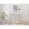 Makeup Vanity Table Set with Adjustable Lighted Mirror, Cushioned Stool, 3 Light Modes, Dressing Table for Small Spaces, White - 4 of 4