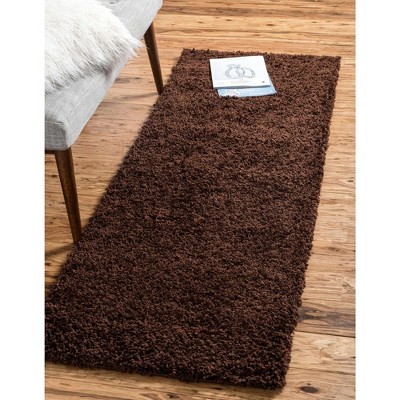 Unique Loom 2' 7 X 10' 0 Solid Shag Chocolate Brown Area Rug : Target