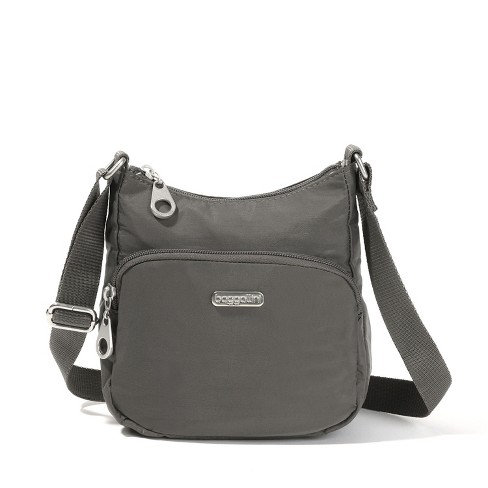 M camel nylon gathered crossbody bag