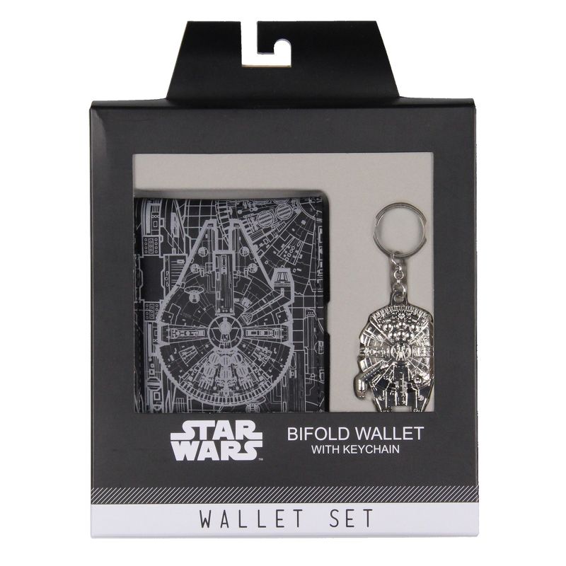 Disney Star Wars Men's Millennium Falcon Bifold Wallet and Keychain Gift Box Set Multicoloured, 5 of 6
