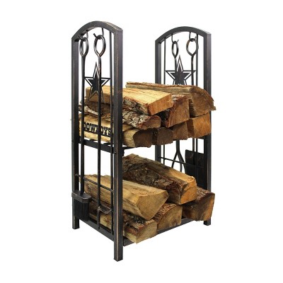 NFL Dallas Cowboys Fireplace Wood Holder & Tool Set