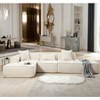 130" Modern L Shaped  Couch, Modular Sofa, Convertible Floor Sofa Terrycloth Upholstery Free Installation Left Hand Facing - 2 of 4