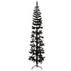 vidaXL Slim Artificial Half Christmas Tree with Stand Black 8 ft - 3 of 4