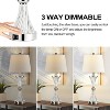 Aortzio Set of 2 Modern Glass Table Lamps,Bedside Lamp with 2USB,3-Way Dimmable - 4 of 4