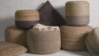 Sangam Round Jute Pouf - On Sale - Bed Bath & Beyond - 20469486