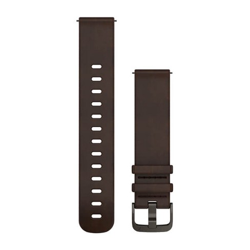 Garmin 20 Mm Quick Release Bands Leather Dark Brown Leather With Slate Fits 138 208 Mm Target