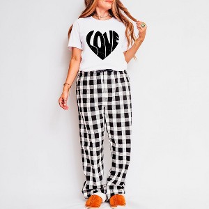 Simply Sage Market Women's Love Heart Distressed Pajama Set - 1 of 4
