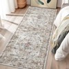 Washable Vintage Oriental Rug Non Slip Low Pile Rug Soft Throw Floor Cover Retro Printed Foldable Indoor Carpet for Living Room Bedroom Nursery - 4 of 4
