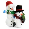 Gibson Holiday Plush Polar Bear and Snowman 4 Piece Ornament Set in White - 2 of 4