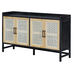 Bella Depot 60" Sideboard with Rattan Doors and Adjustable Shelves - 1 of 4