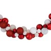 Northlight Shatterproof 3-Finish Christmas Ball Garland - 6' x 3.5" - Red and White - Unlit - 3 of 4