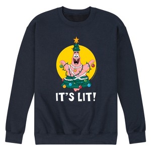 Men's - SpongeBob SquarePants - Patrick It's Lit Graphic Fleece Sweatshirt - 1 of 4