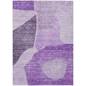 Eggplant Purple And Lilac Abstract Washable Indoor Outdoor Area Rug - 1 of 4