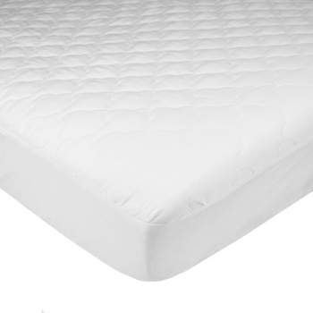 Quilted Fitted Mattress Pad Non-Skid Waterproof Fitted Sheet Mattress Protector with Highly Absorbent Fill Layer Cotton Blend Cover Surface