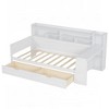 KIGFTSOD Wooden Daybed with Storage Shelves, Multi-functional Bed with Two Storage Drawers and Study Desk - 4 of 4